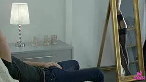 SLUTTY BLONDE BABE BENT OVER RIDING MONSTER COCK GAPING PUSSY FOR FACIAL CUMSHOT!