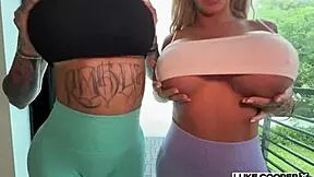 Hot stepmom danae mari and friend lacey jayne uh show stepson these huge tits hype - luke cooper