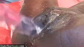 Black teen babe in hospital? Doctor drills her shaved pussy with huge dildo closeup!