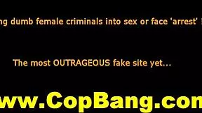 Fake Cop Tricks and Fucks Unsuspecting Teen in Police Car Outdoors