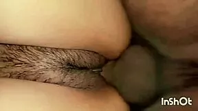 Indian girl bounces wildly on boyfriend's throbbing penis screaming