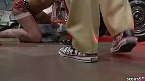 two blonde milfs in uniform cosplay rip lingerie for sloppy ffm threesome deepthroat riding big cock cum covered no condom