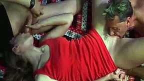 German teen dives into wild first gangbang orgy party