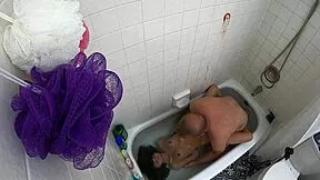 skinny asian candy cruise gags on cock deepthroat in bathtub choke
