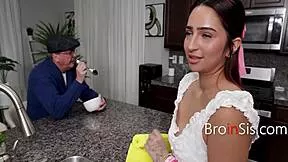 sneaking petite stepsis fuck at grandpa's with naughty pov pounding