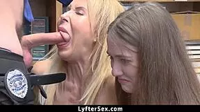 Granny and granddaughter caught stealing now both fucked hard