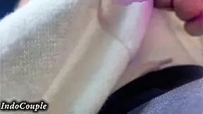 i picked up this hot hijab student wife from jakarta uni and she played with my dick in the car