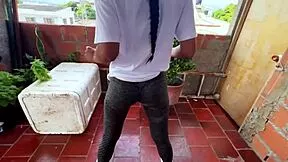 stranger perfect body morena fitness milks huge cock creampie in tight pussy spanish dirty talk