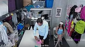 Kinky Teen Shoplifter Blackmailed into Rough Public Cop Fuck