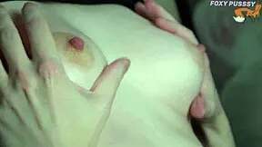 Stepsisters moan sucking each other's puffy nipples close up