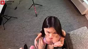 hey your tiny asian spinner lulu chu stuffs banana then takes hotel creampie 🍌💦