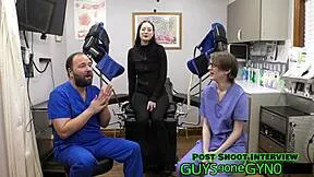 Nurse Azra extracts cum from virgin Luci's wet holes