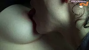 Stepsisters moan sucking each other's puffy nipples close up