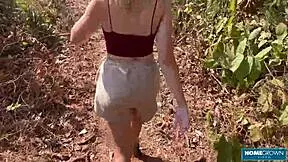 imagine sucking cock outdoors with this horny babe pov