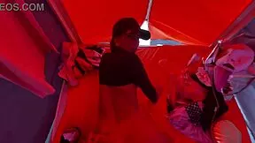 Skinny big ass teen fucks hard in beach tent wanna join?