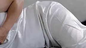 indo jilbab slut in white satin dress gets brutally creampied inside.