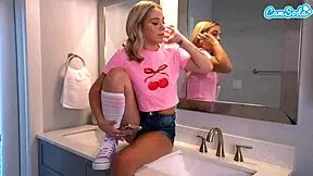 hey check this petite blonde teen taking big black cock surprise creampie first time bbc riding cowgirl bent over doggystyle wet shaved tight natural tits