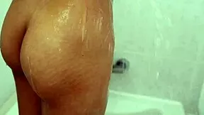 Sexy Asian girl takes huge cock in shower