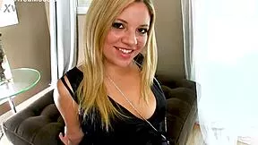 Andrea Acosta's cute petite Latina face swallows big dick POV cum load.