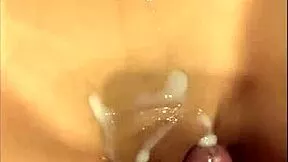 wanna see this asian babe ride cock pov till cumshot belly cover?