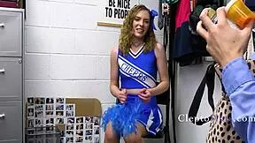 Pill thief Celestina Blooms punished with naked cheer routine by Franco Styles.