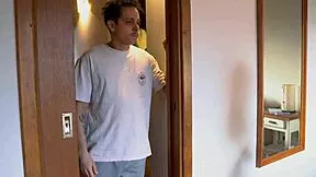 Husband fucks stepsons petite girlfriend rough in wild threesome creampie!