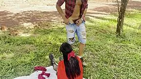 i'm the naughty little red riding hood getting railed by huge woodcutter in forest