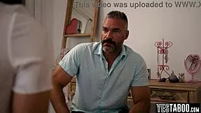 Big Dick Mature Stepdad Trains My Latina Teen Stepdaughter's Hairy Pussy with Monster Cock POV Old Young Petite Blowjob