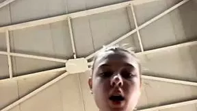 damn this bbw blonde risks it all fucking wet in public gym, her big natural tits bouncing through orgasms.