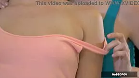 Lesbian threesome fingering asses at photoshoot