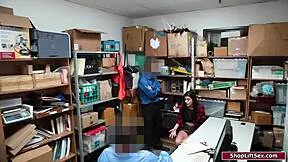 small-tits brunette gets punished hard by two big cocks in the garage