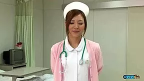 Ever seen a nurse kneel for toys clit suck and deepthroat on big dick?