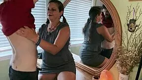 stepson sneaks up and fucks his curvy milf stepmom from behind doggystyle