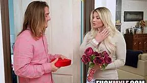 neglected housewife taylor wild sneaks in for POV bedroom blowjob from mike mancini