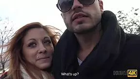 Awesome ginger teen blows stranger for cash in real czech streets