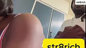Latina teen's first huge black cock pounds ass and pussy close-up