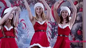 Petite teen grabs family cock on Christmas
