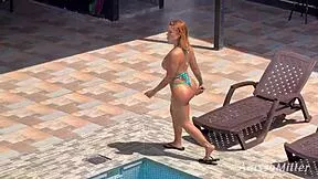 i cant believe it... my stepson jerking off watching me sunbathe in this tiny bikini 😱🔥
