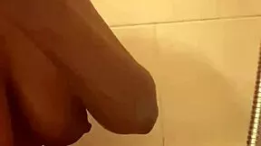 Young Ebony Drips Wet in Shower Spreading Tight Pussy!