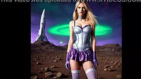 Space slut teen blasts off in erotic alien sci-fi parody pmv