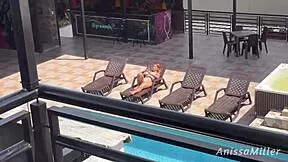 i cant believe it... my stepson jerking off watching me sunbathe in this tiny bikini 😱🔥