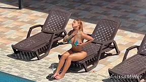 i cant believe it... my stepson jerking off watching me sunbathe in this tiny bikini 😱🔥