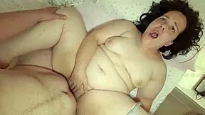 my chubby stepsis cums hard missionary while rubbing big pussy