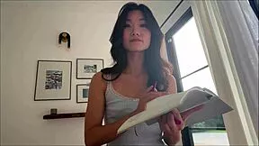 alex adams interrupts STUDY BREAK to BEND OVER asian step sister for ANAL and BLOWJOB therapy