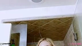 blonde milf muse showers before steamy photoshoot interview