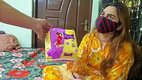 Stepbrother cums on my big natural tits after dirty fuck