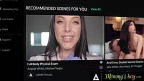 Mommy Reagan Foxx Catches Stepson Jerking Off and Gives Femdom JOI with Deepthroat Cum on Tits Finish