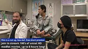 Nurse Jasmine Rose Gives Patient Full Body Exam with Shaved Pussy and Heels