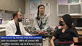 Nurse Jasmine Rose Gives Patient Full Body Exam with Shaved Pussy and Heels