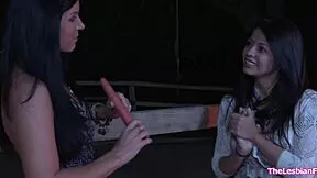 why does petite latina's big tits facesit sugarmommy outdoors?